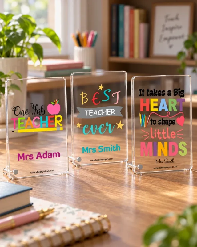 Personalised acrylic frames for teachers