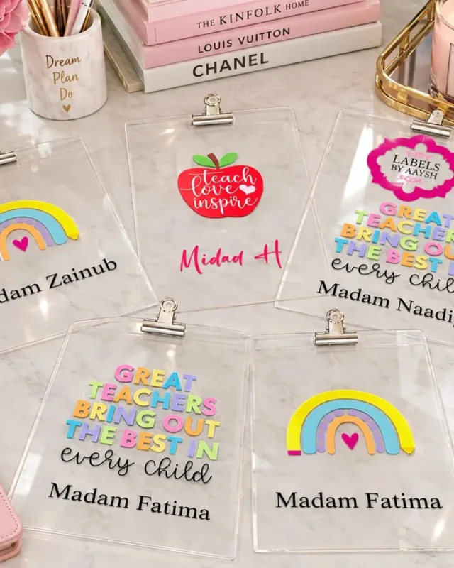 Personalised clipboards for teachers